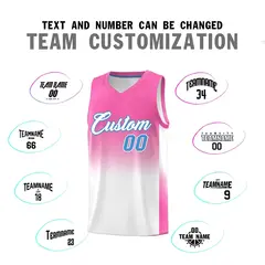 Pink White Gradient Sports Basketball Jersey 5