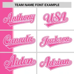 Pink White Gradient Stripe Two-Button Softball Jersey 3