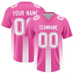 Pink White Gradient Vertical Stripe Fashion Football Jersey
