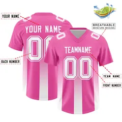 Pink White Gradient Vertical Stripe Fashion Football Jersey 2