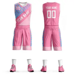 Pink White Graffiti Bar Pattern Sets Basketball Jersey