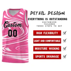 Pink White Graffiti Fluids Basketball Uniform Jersey Sets 2