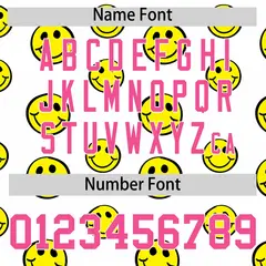 Pink White Graffiti Gradient Smile Baseball Jersey 4
