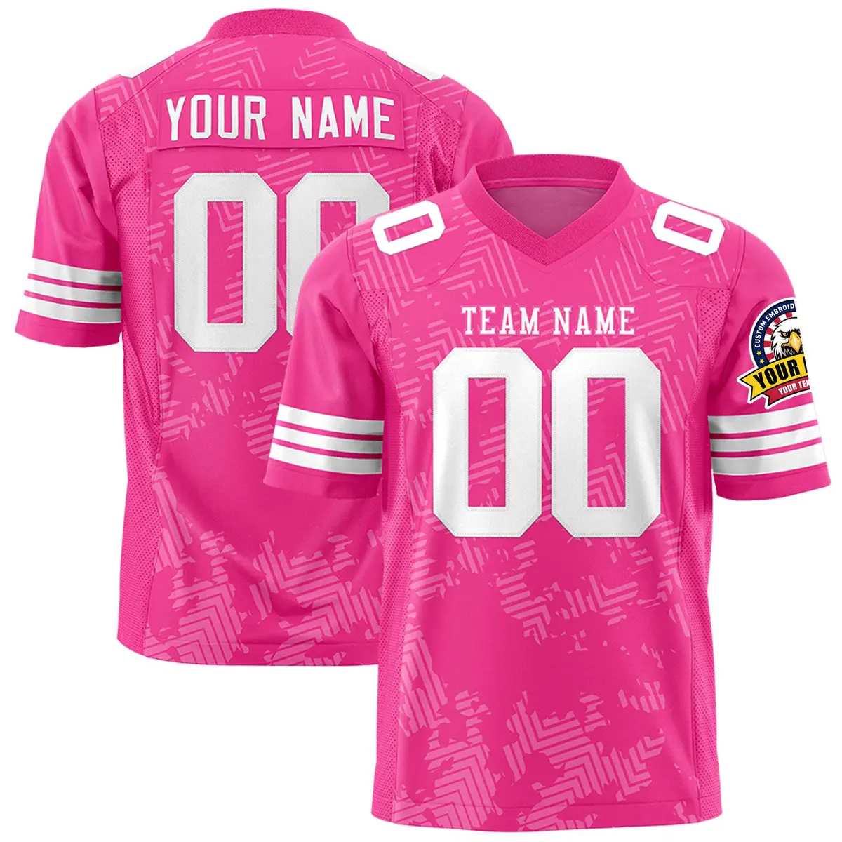 Pink White Graffiti Line Authentic Football Jersey