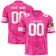 Pink White Graffiti Line Authentic Football Jersey