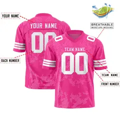 Pink White Graffiti Line Authentic Football Jersey 2