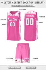 Pink White Graffiti Pattern Basketball Jersey Sports Uniform 2