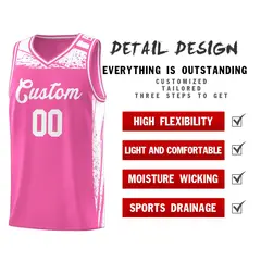 Pink White Graffiti Pattern Basketball Jersey Sports Uniform 4