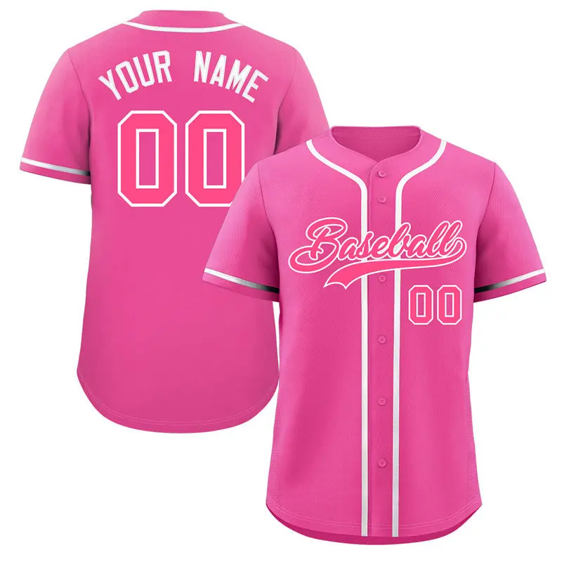 Pink White-Gray Classic Authentic Baseball Jersey
