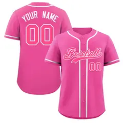 Pink White-Gray Classic Authentic Baseball Jersey