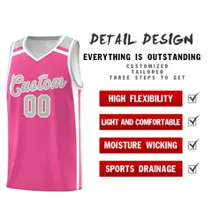 Pink White Gray Color Charge Series Team Basketball Jersey 2