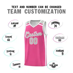 Pink White Gray Color Charge Series Team Basketball Jersey 4