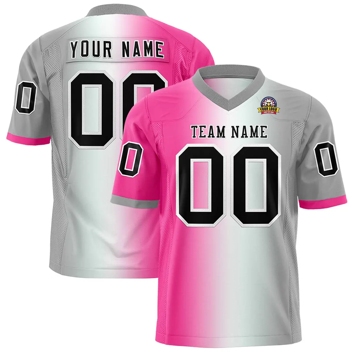 Pink White-Gray Gradient Fashion Authentic Football Jersey