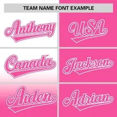 Pink White Half Gradient Authentic Baseball Jersey 3