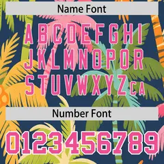 Pink White Hawaiian Graffiti Palm Tree Baseball Jersey 4