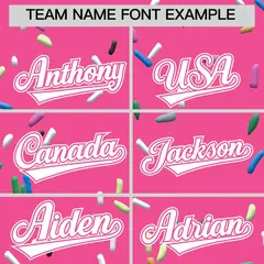 Pink White Ice Cream Pattern V-Neck Hockey Jersey 3