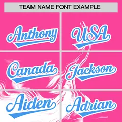 Pink White Ink Pattern Authentic Baseball Jersey 3