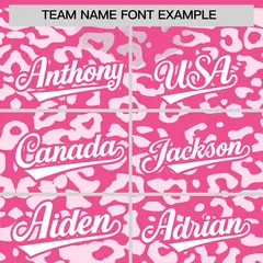 Pink White Leopard Print Baseball Jersey 3