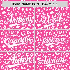 Pink White Leopard Print Varsity Full-Zip Letterman Jacket Hoodie 5