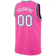 Pink White Light Blue Classic Mesh Basketball Jersey 6