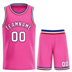 Pink White-Maroon Bull Classic Sets Basketball Jersey