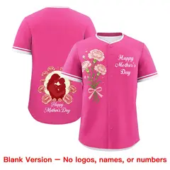 Pink White Mother's Day Baseball Jersey 7