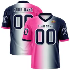 Pink White-Navy Gradient Fashion Authentic Football Jersey 1