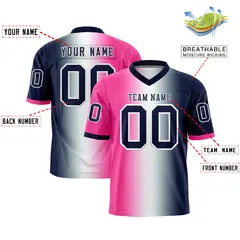 Pink White-Navy Gradient Fashion Authentic Football Jersey 2
