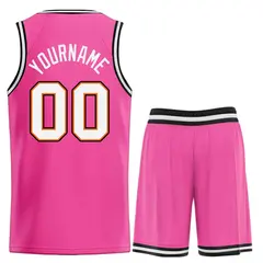 Pink White-Orange Classic Sets Basketball Jersey 2