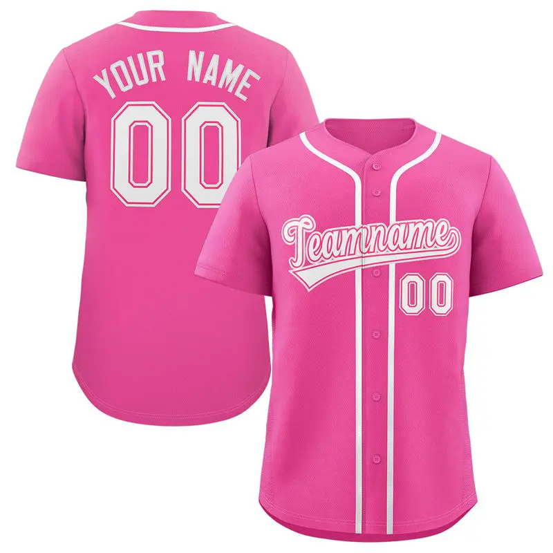 Pink White-Pink Classic Style Authentic Baseball Jersey
