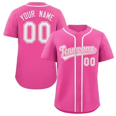 Pink White-Pink Classic Style Authentic Baseball Jersey