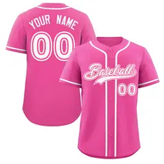 Pink White-Pink Classic Style Authentic Baseball Jersey