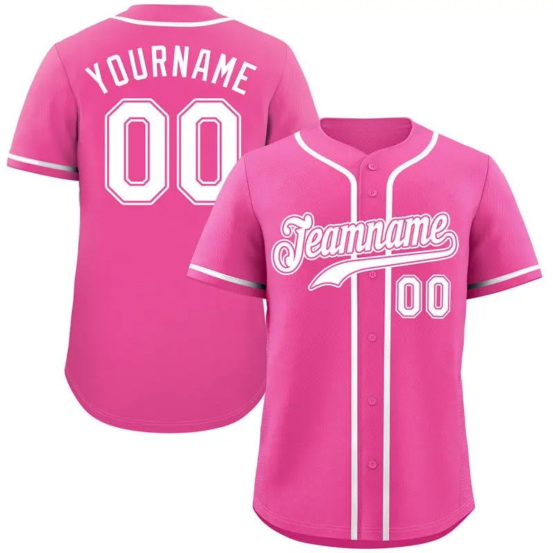 Pink White-Pink Classic Style Authentic Baseball Jersey