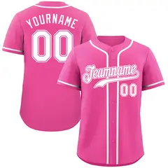 Pink White-Pink Classic Style Authentic Baseball Jersey 1