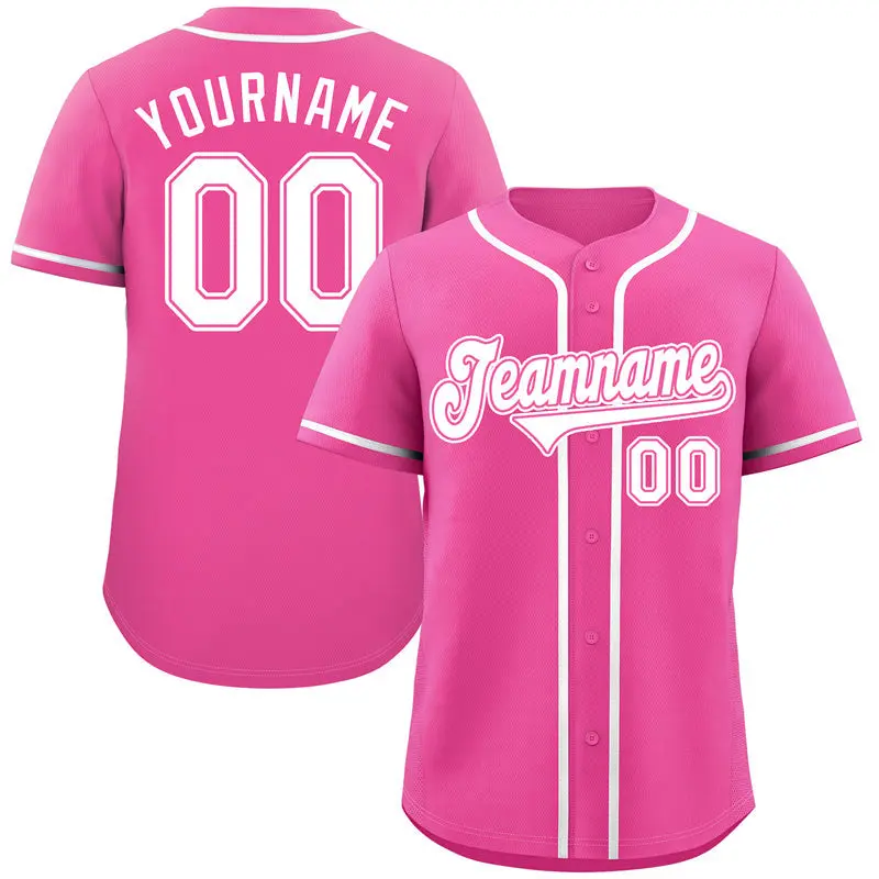 Pink White-Pink Classic Style Authentic Baseball Jersey