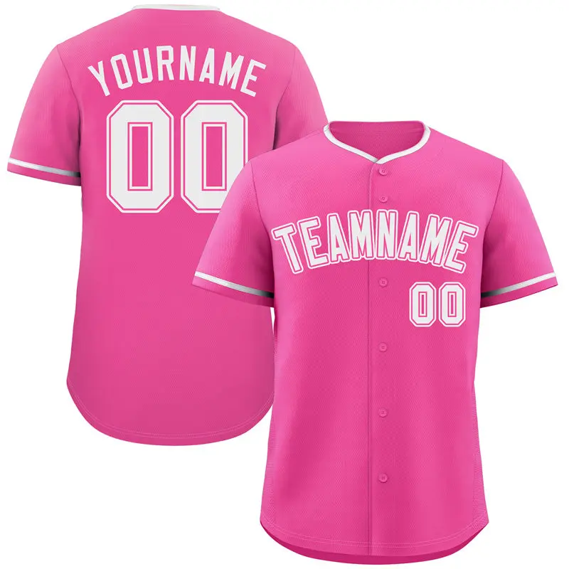 Pink White-Pink Classic Style Authentic Baseball Jersey