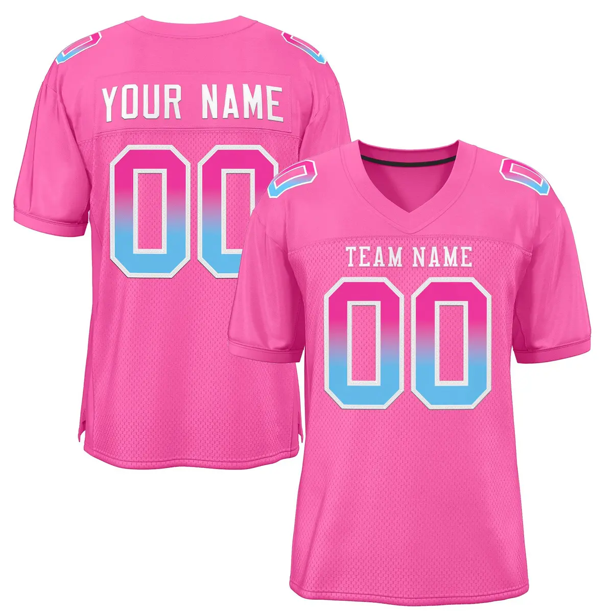 Pink White-Pink Gradient Fashion Outdoor Football Jersey