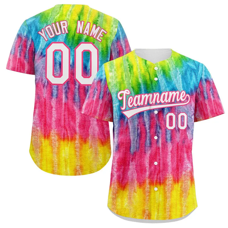 Pink White-Pink Graffiti Authentic Baseball Jersey