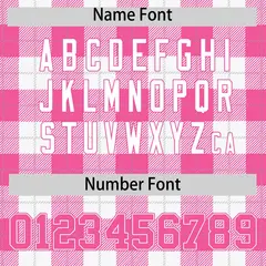 Pink White Plaid Authentic Baseball Jersey 4