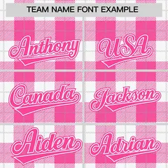 Pink White Plaid Varsity Letterman Baseball Jacket 3
