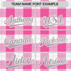 Pink White Plaid Varsity Letterman Baseball Jacket 3