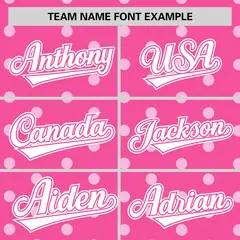Pink White Polka Dot Graffiti Baseball Jersey 3