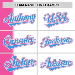 Pink White-Powder Blue Gradient Stripe Two-Button Softball Jersey 3