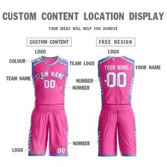 Pink White-Powder Blue Graffiti Bar Element Basketball Jersey 3