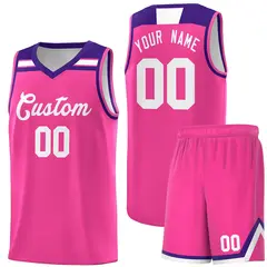 Pink White-Purple Classic Sports Basketball Jersey 1