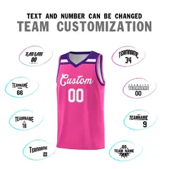 Pink White-Purple Classic Sports Basketball Jersey 3