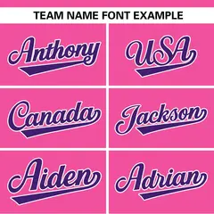 Pink White-Purple Color Block Two-Button Softball Jersey 3