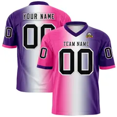 Pink White-Purple Gradient Fashion Authentic Football Jersey 1