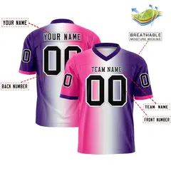Pink White-Purple Gradient Fashion Authentic Football Jersey 2