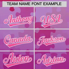 Pink White Puzzle Elements Baseball Jersey 3